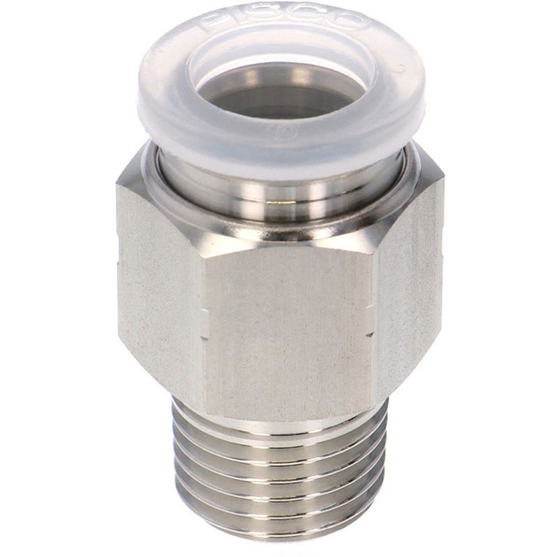 SPPC10-02SP チューブフィッティングPP/耐腐食性SUS303相当 特殊ステンレス ストレート PISCO(ピスコ) 適合チューブ外径10mmねじサイズR1/4 1袋(10個) SPPC10-02SP
