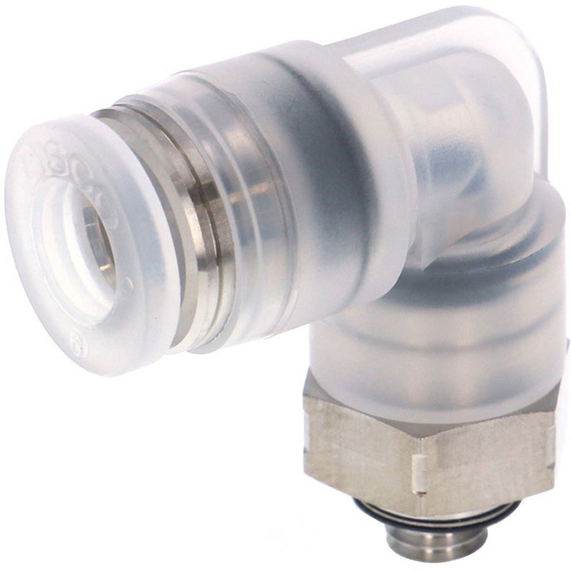 SPPL6-M5SP チューブフィッティングPP/耐腐食性SUS303相当 特殊ステンレス エルボ PISCO(ピスコ) 適合チューブ外径6mmねじサイズM5×0.8 1袋(10個) SPPL6-M5SP