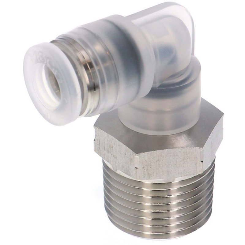 SPPL6-03SP チューブフィッティングPP/耐腐食性SUS303相当 特殊ステンレス エルボ PISCO(ピスコ) 適合チューブ外径6mmねじサイズR3/8 1袋(10個) SPPL6-03SP