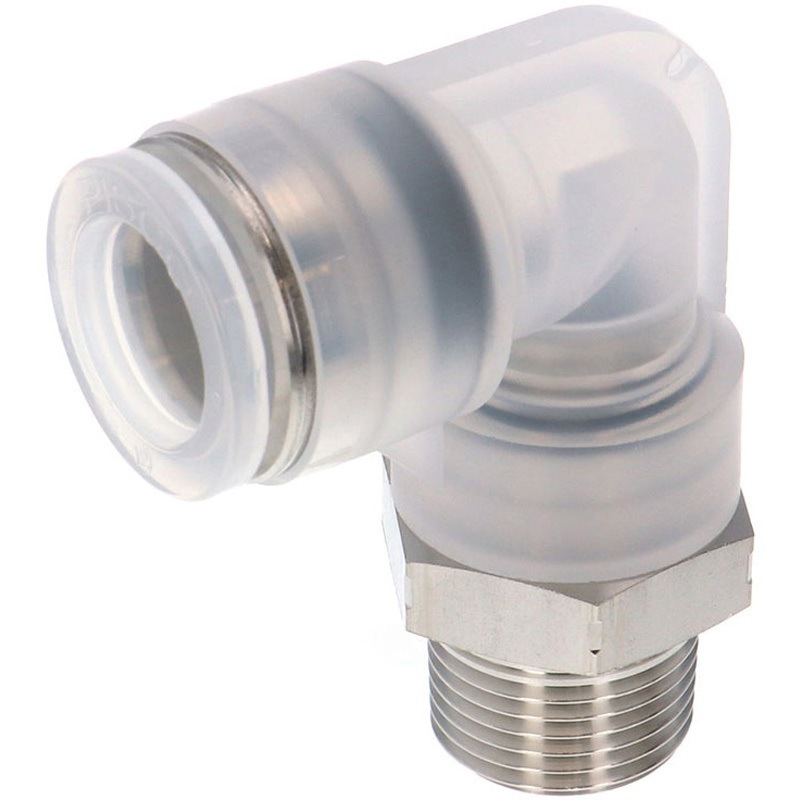 SPPL12-03SP チューブフィッティングPP/耐腐食性SUS303相当 特殊ステンレス エルボ PISCO(ピスコ) 適合チューブ外径12mmねじサイズR3/8 1袋(10個) SPPL12-03SP