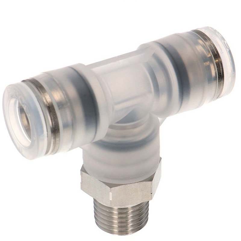 SPPB10-02SP チューブフィッティングPP/耐腐食性SUS303相当 特殊ステンレス ティー PISCO(ピスコ) 適合チューブ外径10mmねじサイズR1/4 1袋(10個) SPPB10-02SP