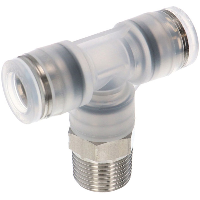 SPPB10-03SP チューブフィッティングPP/耐腐食性SUS303相当 特殊ステンレス ティー PISCO(ピスコ) 適合チューブ外径10mmねじサイズR3/8 1袋(10個) SPPB10-03SP