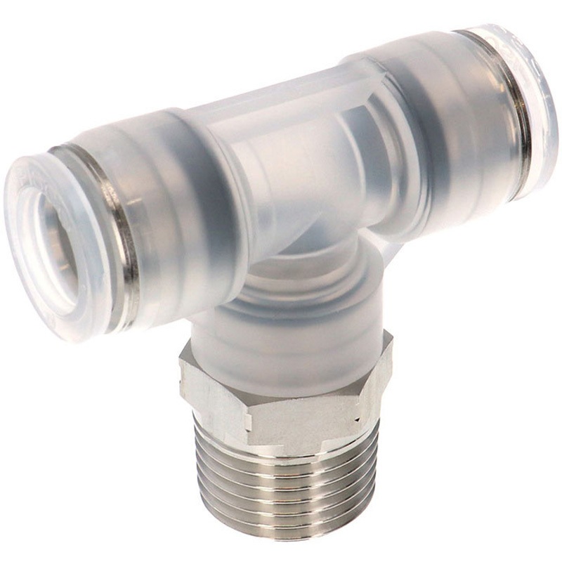 SPPB12-04SP チューブフィッティングPP/耐腐食性SUS303相当 特殊ステンレス ティー PISCO(ピスコ) 適合チューブ外径12mmねじサイズR1/2 1袋(10個) SPPB12-04SP