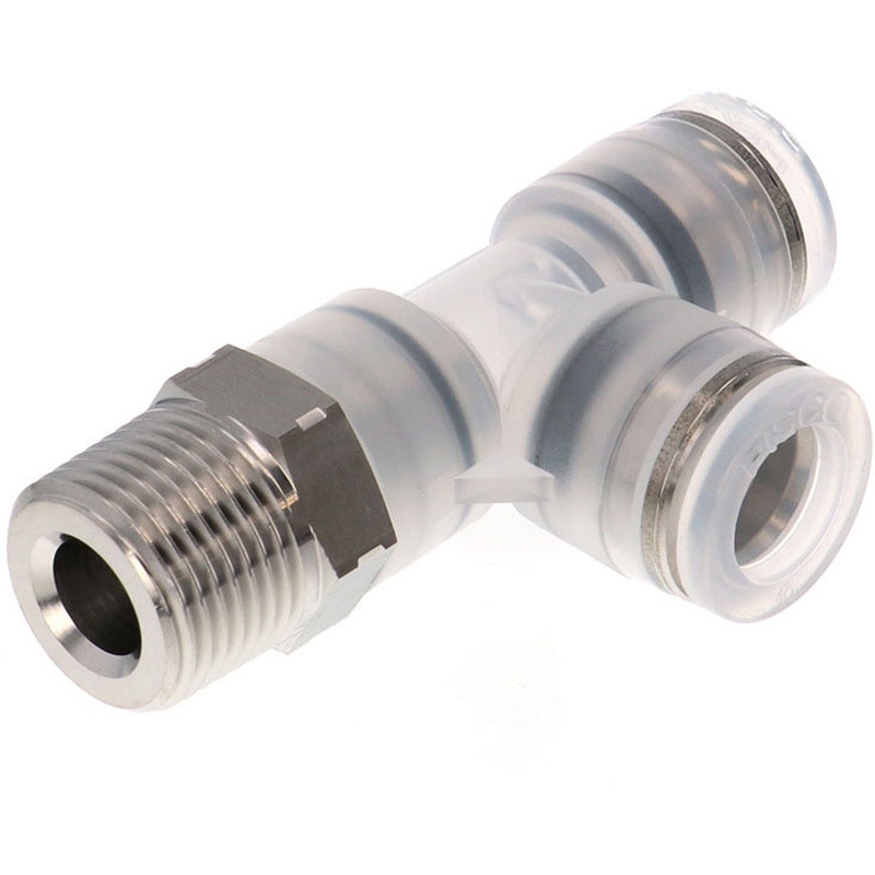 SPPD10-03SP チューブフィッティングPP/耐腐食性SUS303相当 特殊ステンレス ブランチティー PISCO(ピスコ) 適合チューブ外径10mmねじサイズR3/8 1袋(10個) SPPD10-03SP 10,765円