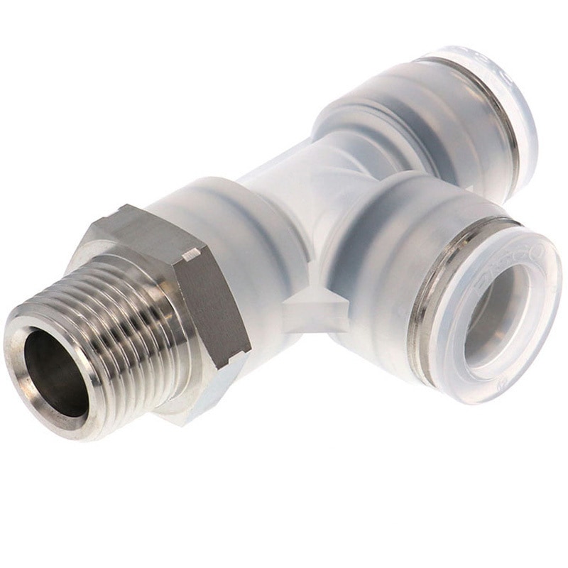 SPPD12-03SP チューブフィッティングPP/耐腐食性SUS303相当 特殊ステンレス ブランチティー PISCO(ピスコ) 適合チューブ外径12mmねじサイズR3/8 1袋(10個) SPPD12-03SP