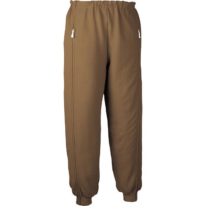 5111 スクエアニット裾リブ付き全開ズボン 東京エンゼル 男女兼用 ブラウン色 サイズM