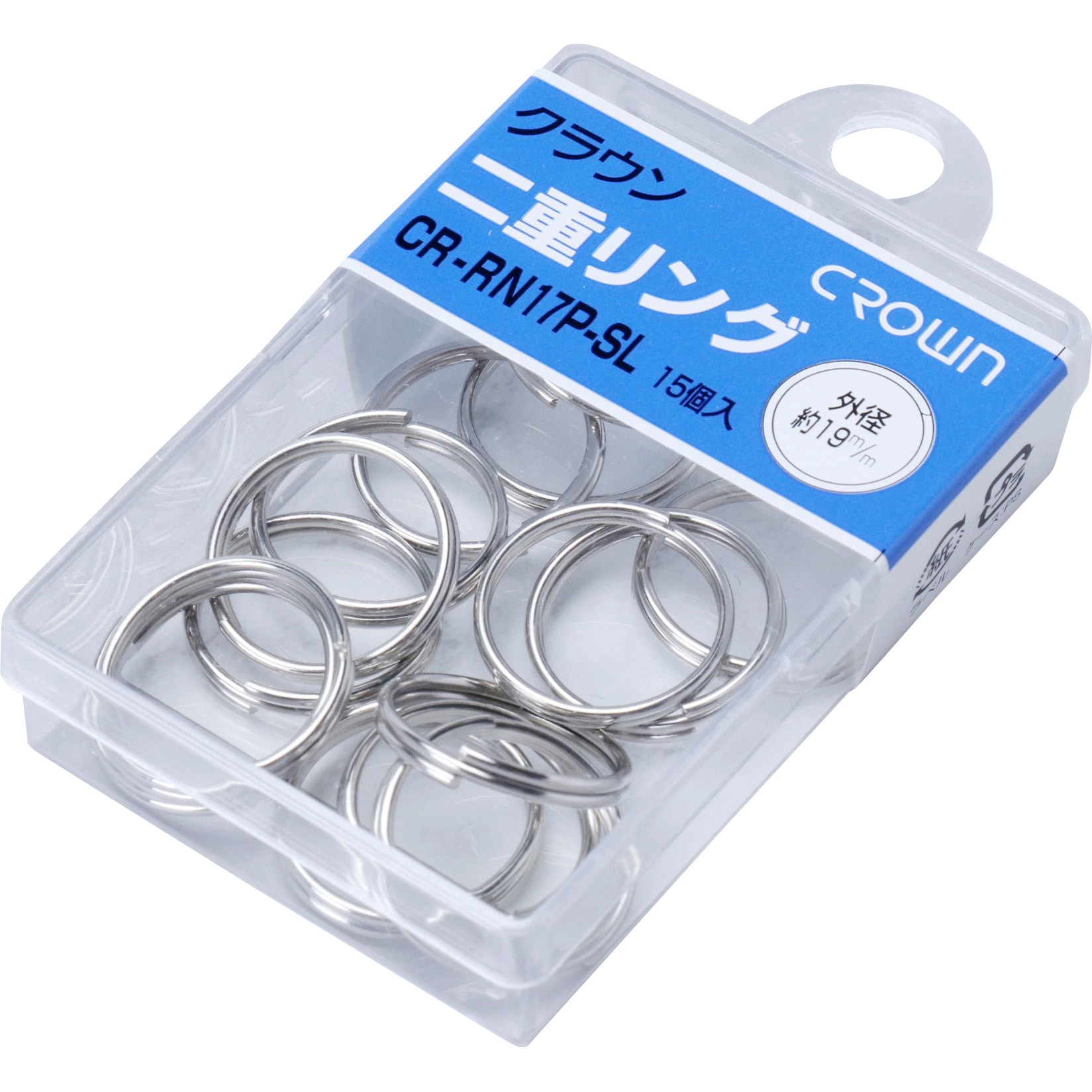 二重リング(プラケース入) クラウン[事務用品] カードリング 【通販