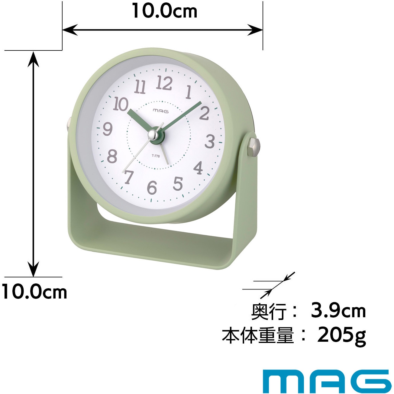T-778 GR-Z MAG電子音目覚まし時計 モナカ MAG(ノア精密) アナログ