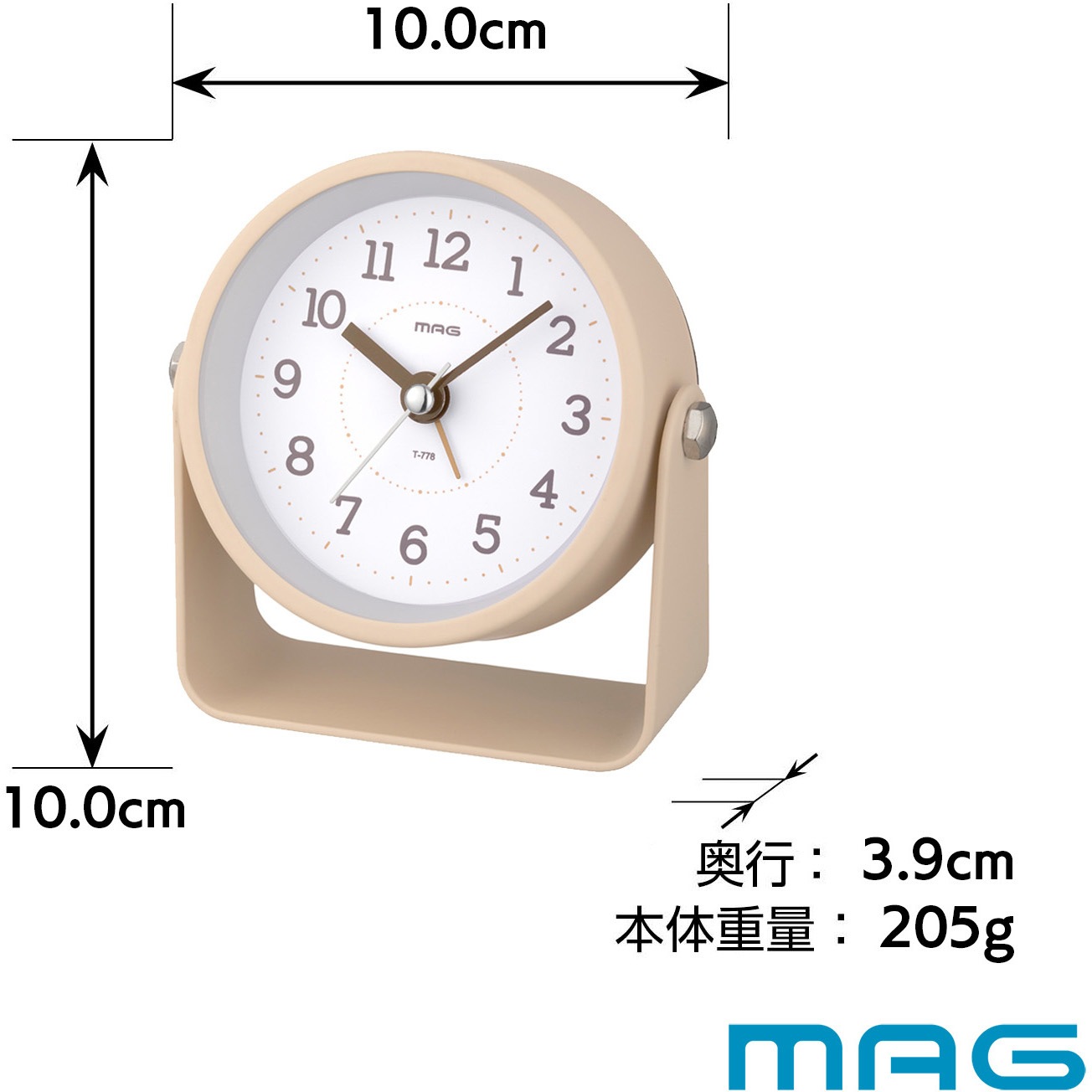 T-778 IV-Z MAG電子音目覚まし時計 モナカ MAG(ノア精密) アナログ