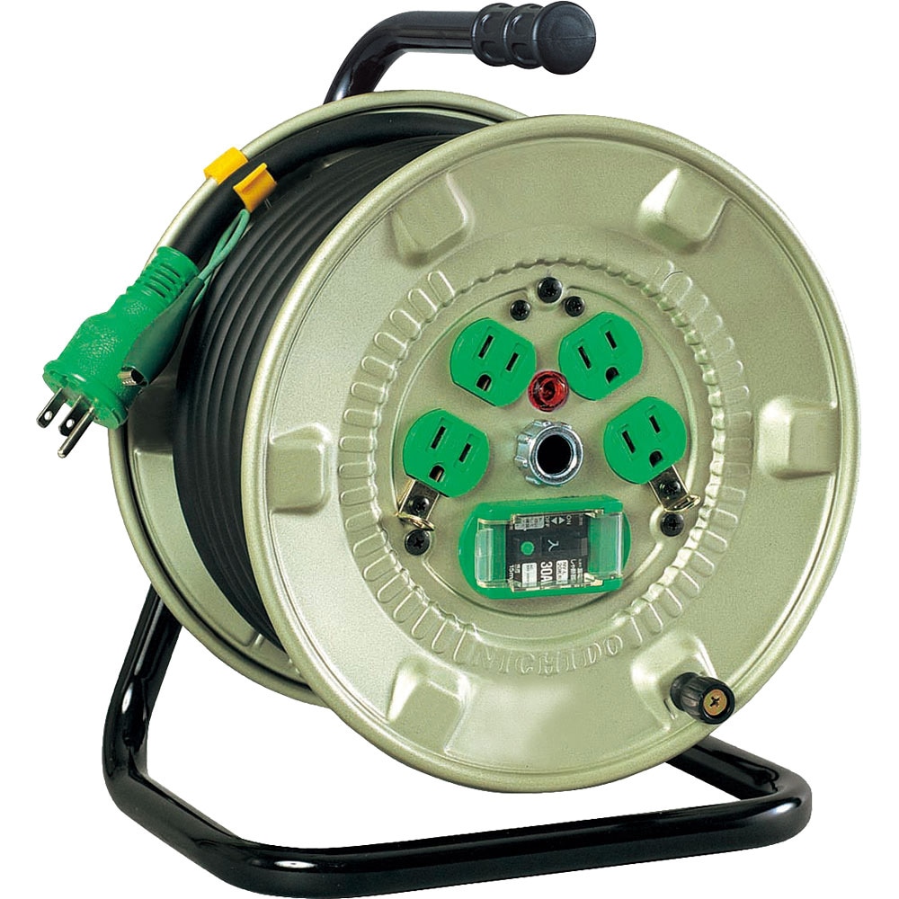 日動 電工ドラム 標準型100Vドラム アース過負荷漏電しゃ断器付 10m NSEK12 標準型電工ドラム 100V(屋内型) アース付 過負荷漏電保護兼用ブレーカー付