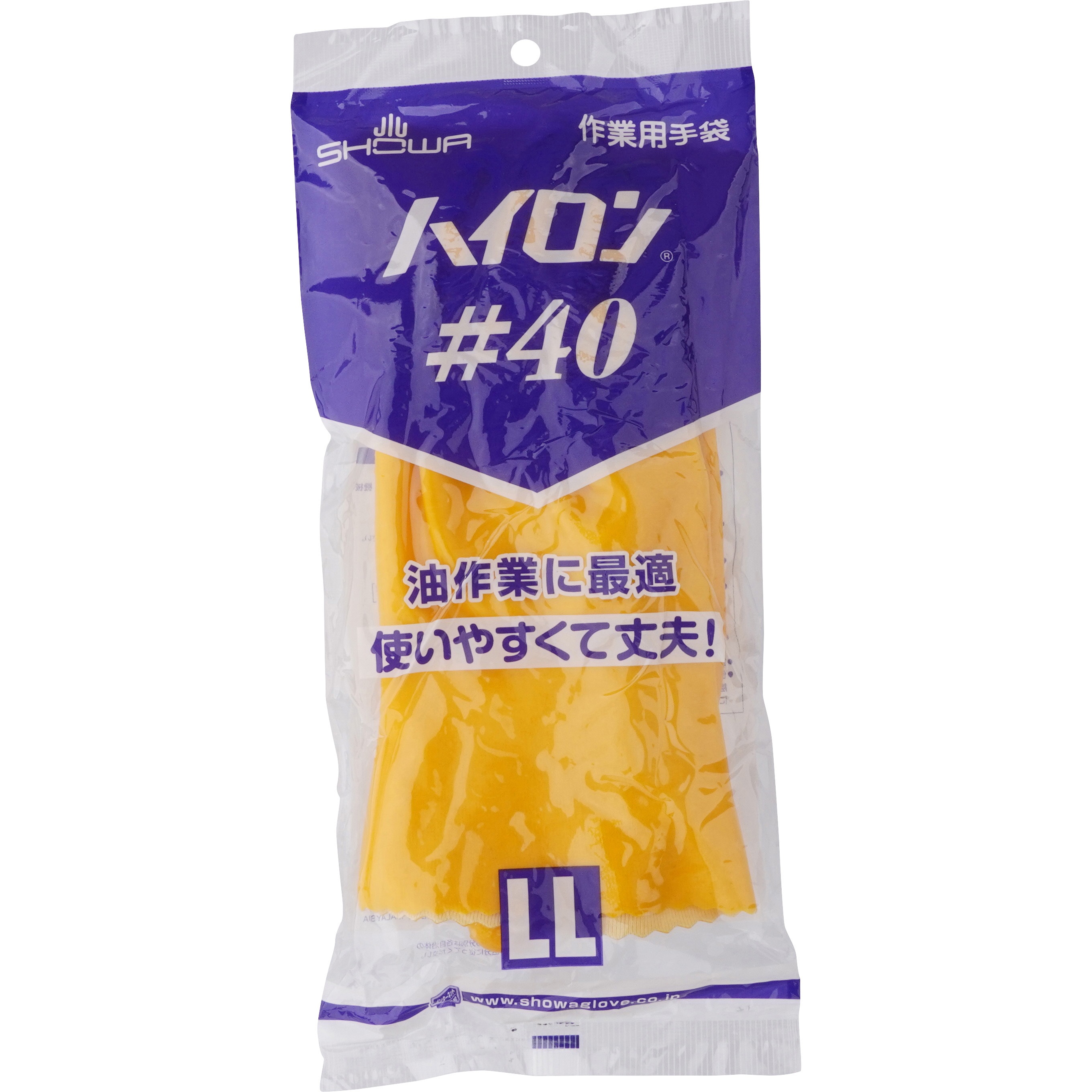 No.40 ハイロン 作業手袋 #40 SHOWA(ショーワグローブ) 黄色 塩ビ 1双