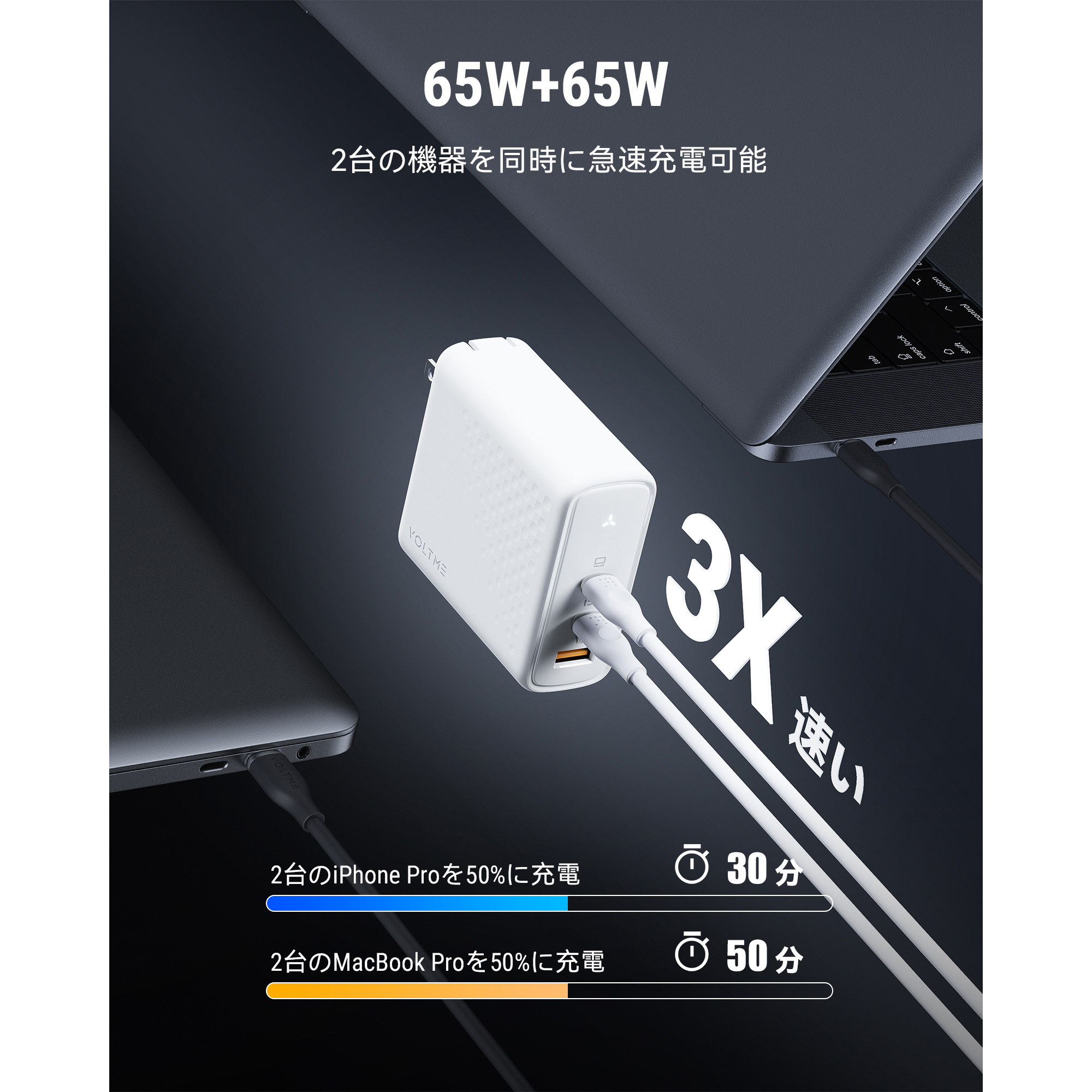 V2106 レボ 140 PD3.1 USB充電器 VOLTME ホワイト(WH)色 V2106 【通販 