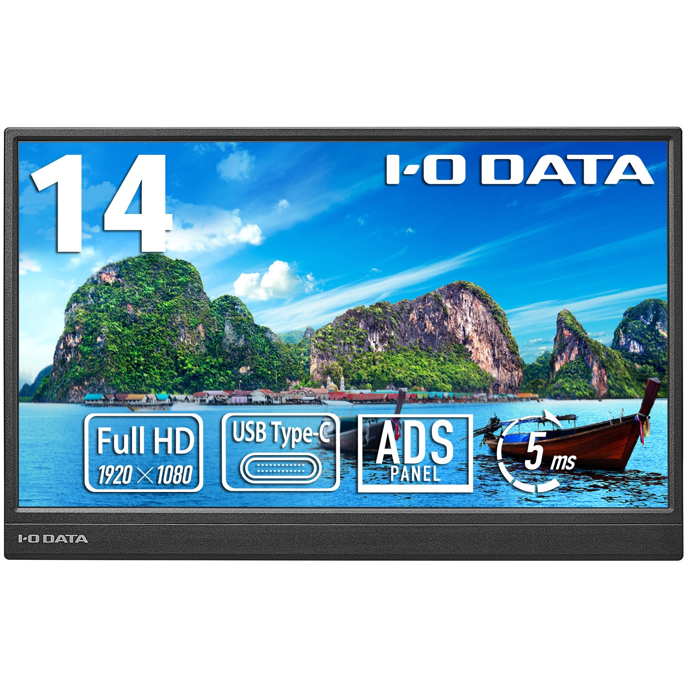 LCD-YC141DX 14型フルHD対応モバイルディスプレイ I ・O DATA(アイ・オー・データ) 認定 パネル駆動方式TFT/ADS 最大解像度1920×1080 画面サイズ14.0型ワイド  LCD-YC141DX