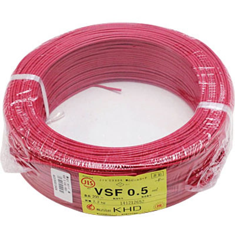 VSF0.5SQ赤 ビニルコード(単心) KHD 全長200m導体外径0.9mm