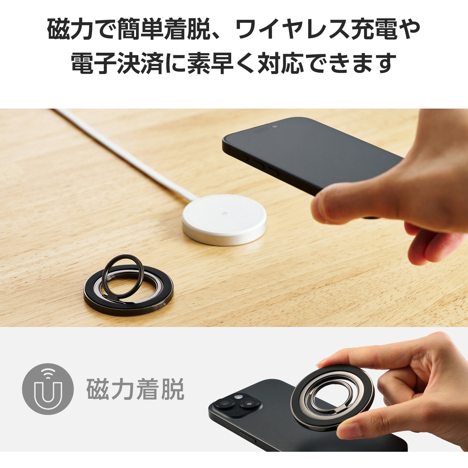 No.46 六角形リングケース＆ブルー系スマホスタンド✨固まるハーバリウム No.46 六角形リングケース＆ブルー系スマホスタンド✨固まるハー