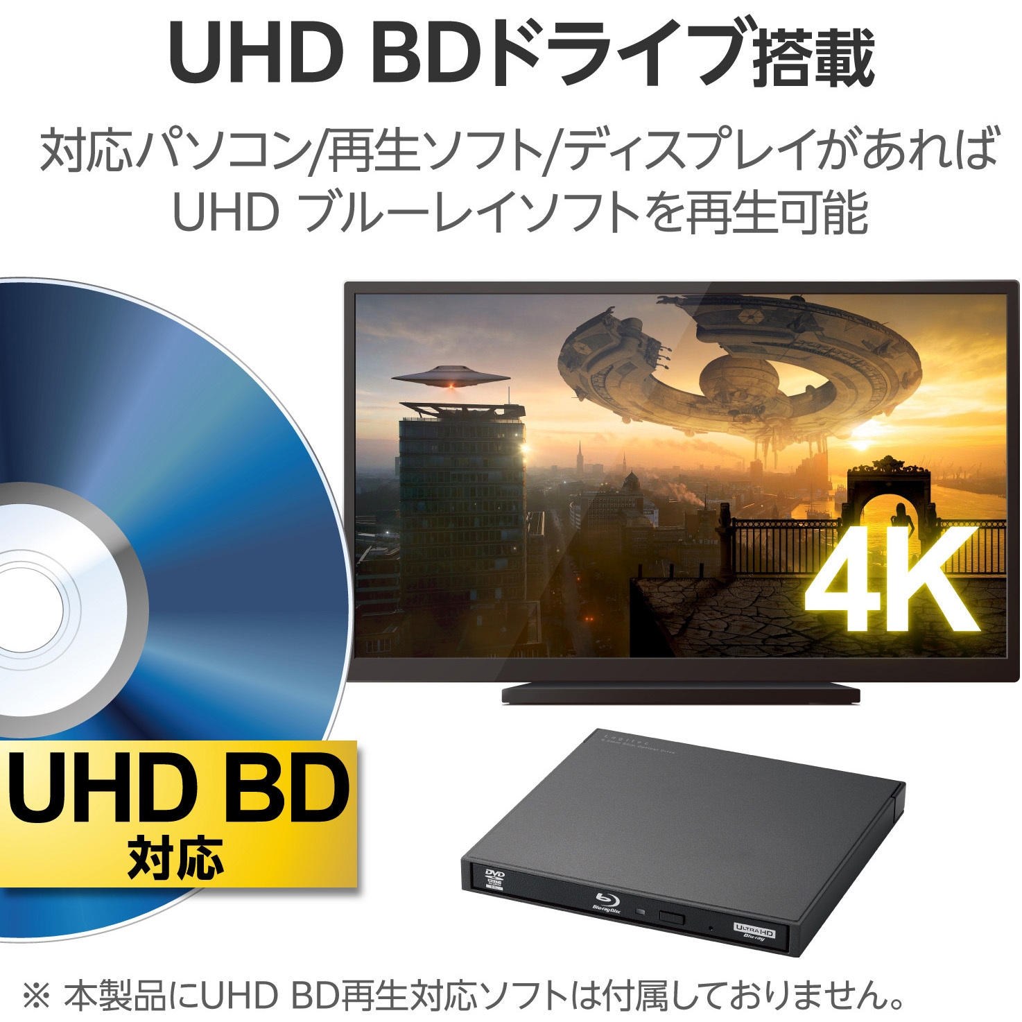 LBD-PWC6U3CVBK 外付けブルーレイドライブ BD/DVD/CD USB3.2 Gen1