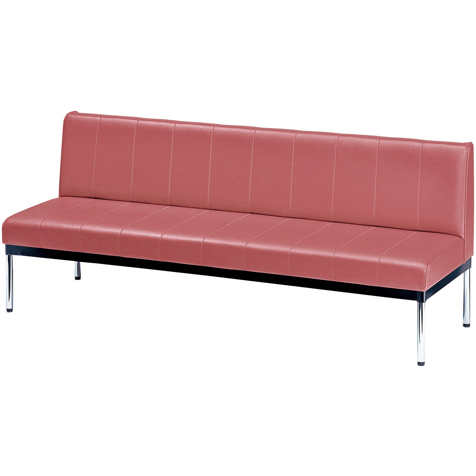 MJN-15A-CP ロビーチェア ニシキ工業 コーラルピンク色 高さ705mm幅1500mm奥行610mm  MJN-15A-CP