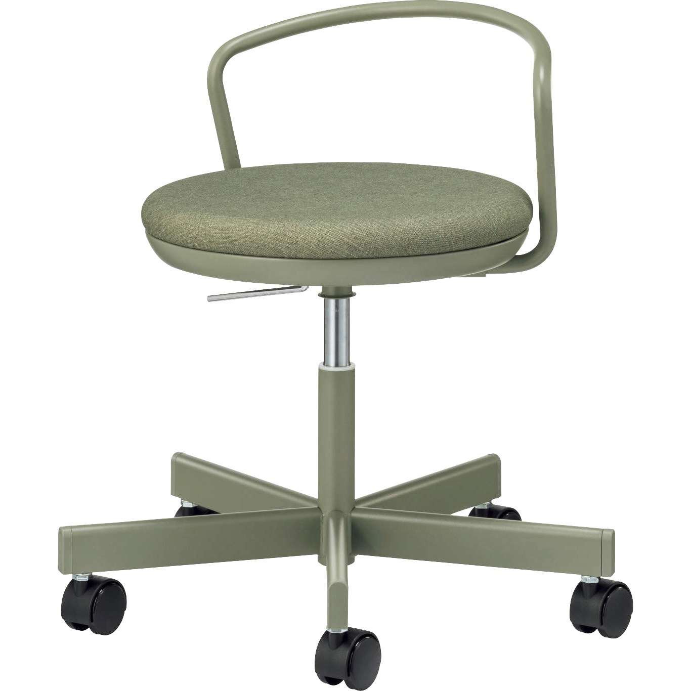 No.55PS ワークショップファニチュア(ラボレ) チェアー LION (ライオン事務器) キャスターあり グリーン色 質量9kg 高さ595～705mm幅570mm奥行570mm 31,837円