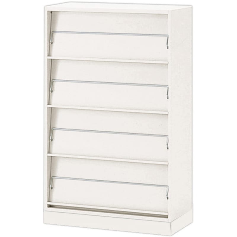 EHTM-149BHS-W9 シンラインキャビネット 雑誌架型 4段 下段用 ベース付<配送時組立サービス付> イトーキ 高さ1444mm間口900mm奥行450mm  EHTM-149BHS-W9