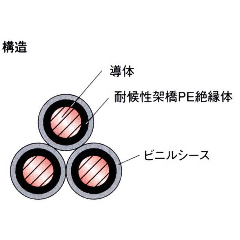 22SQx3C 低圧配線用ニュースラットケーブル タツタ電線 全長10m導体外径6mm 22SQx3C - 【通販モノタロウ】