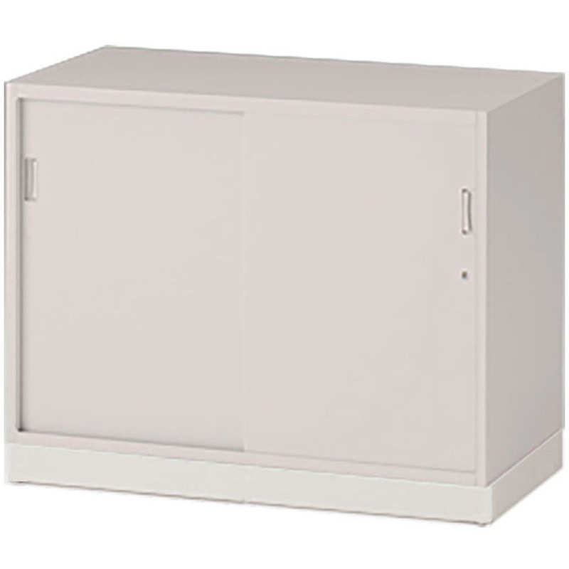 EHTM-069GS1N-WE シンラインキャビネット 引戸型 2段 下段専用 ベース付<配送時組立サービス付> イトーキ 引違い型 WE/ホワイトグレー色 EHTM-069GS1N-WE
