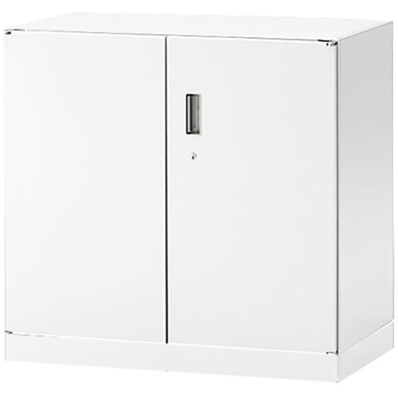 EHFS-068HS-W9 シンラインキャビネット400 両開き扉型 2段 下段専用 ベース付<配送時組立サービス付> イトーキ W9/ホワイト色 高さ752mm間口800mm  EHFS-068HS-W9