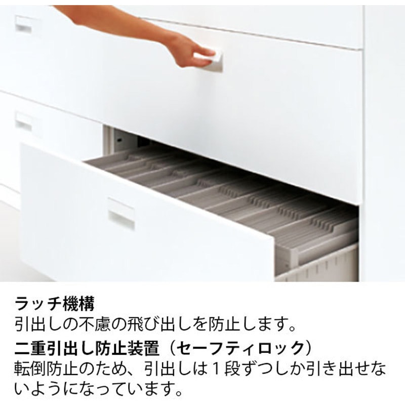 ラテラルキャビネット 3段 シンライン イトーキ ホワイト スチール