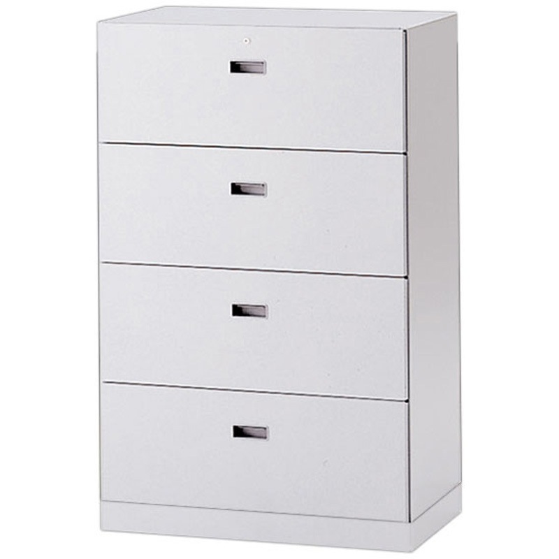 EHTS-129AA1-WE シンラインキャビネット400 4段引出し型  下段専用 ベース付<配送時組立サービス付> イトーキ 高さ1246mm間口900mm  EHTS-129AA1-WE