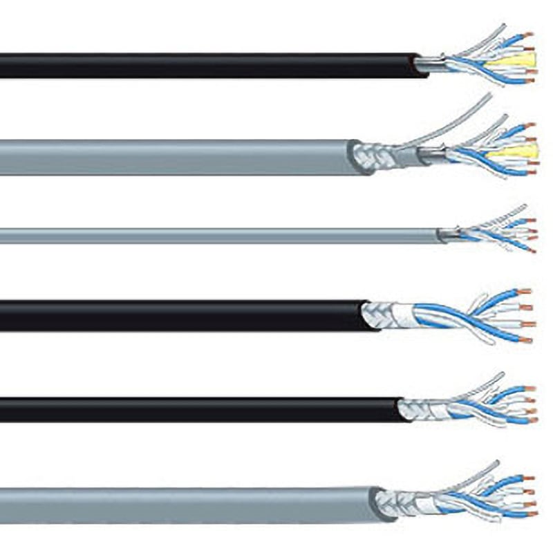 L-4E6S 100M黒 電磁シールドマイクケーブル(編組シールドタイプ