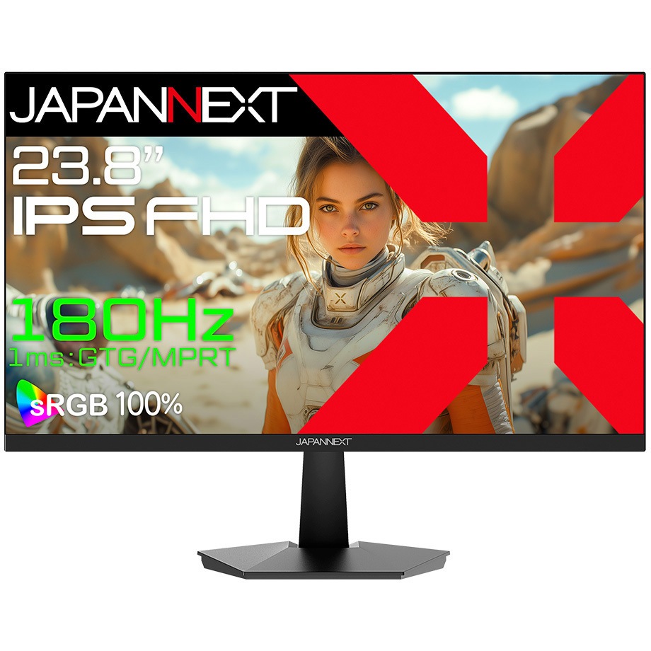 JN-IPS238G180F ゲーミング液晶ディスプレイ 23.8型 JAPANNEXT 解像度1920×1080 パネル駆動方式IPS(AAS) スピーカー2Wx2