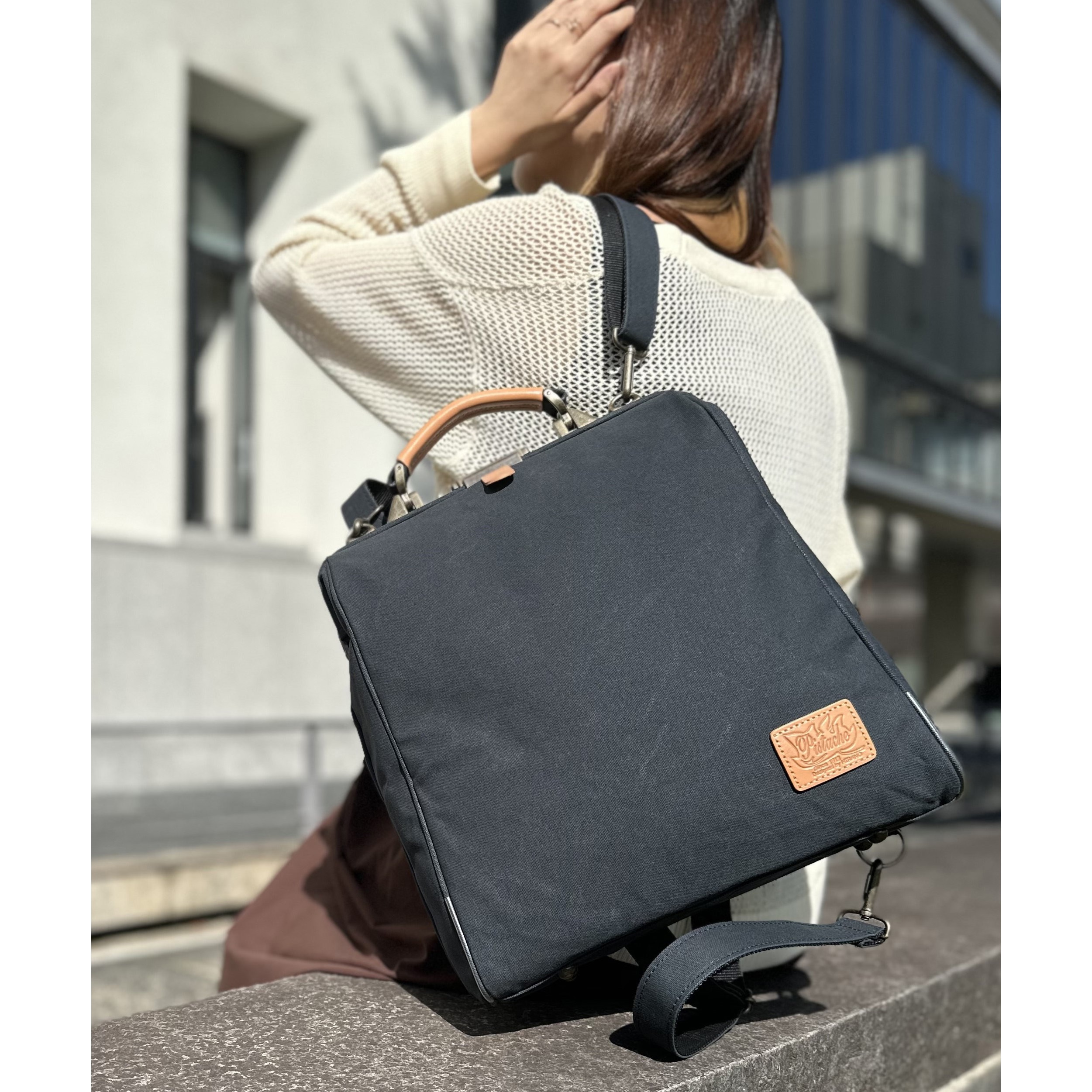 22363-02 縦型3WAYダレスバッグ-A4ファイル対応 Pistache カーキ色