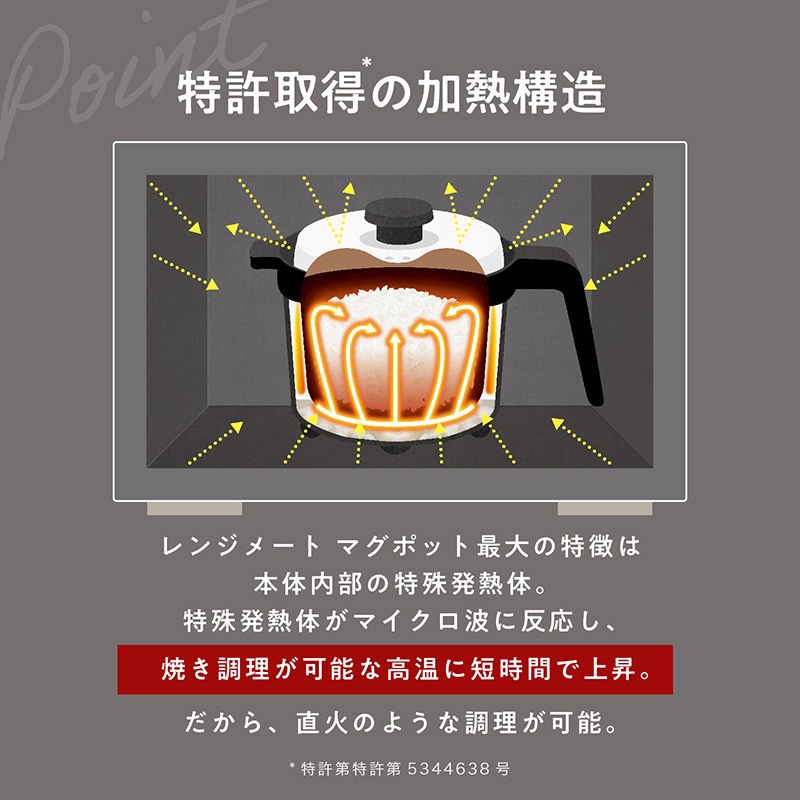 MCS004A-W 電子レンジ専用調理器レンジメート マグポット MUK 容量