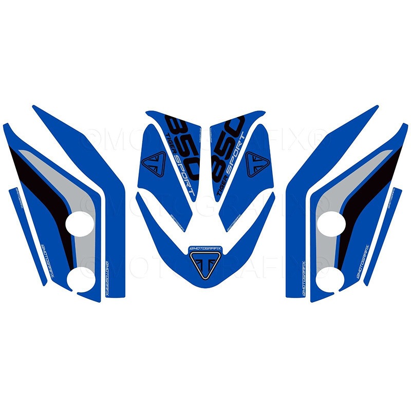 TFF002B FRONT FENDER KIT MOTO GRAFIX (モトグラフィックス) 適合車種TRIUMPH Tiger850Sport(21-) 色Blue with Black & Metallic Silver   TFF002B