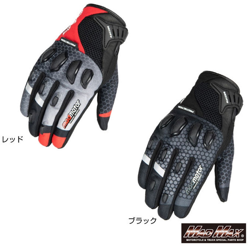 １９　バイクグローブ　Ｍ MM50-MT21L-RD バイク用 ライディンググローブ スマートフォン対応