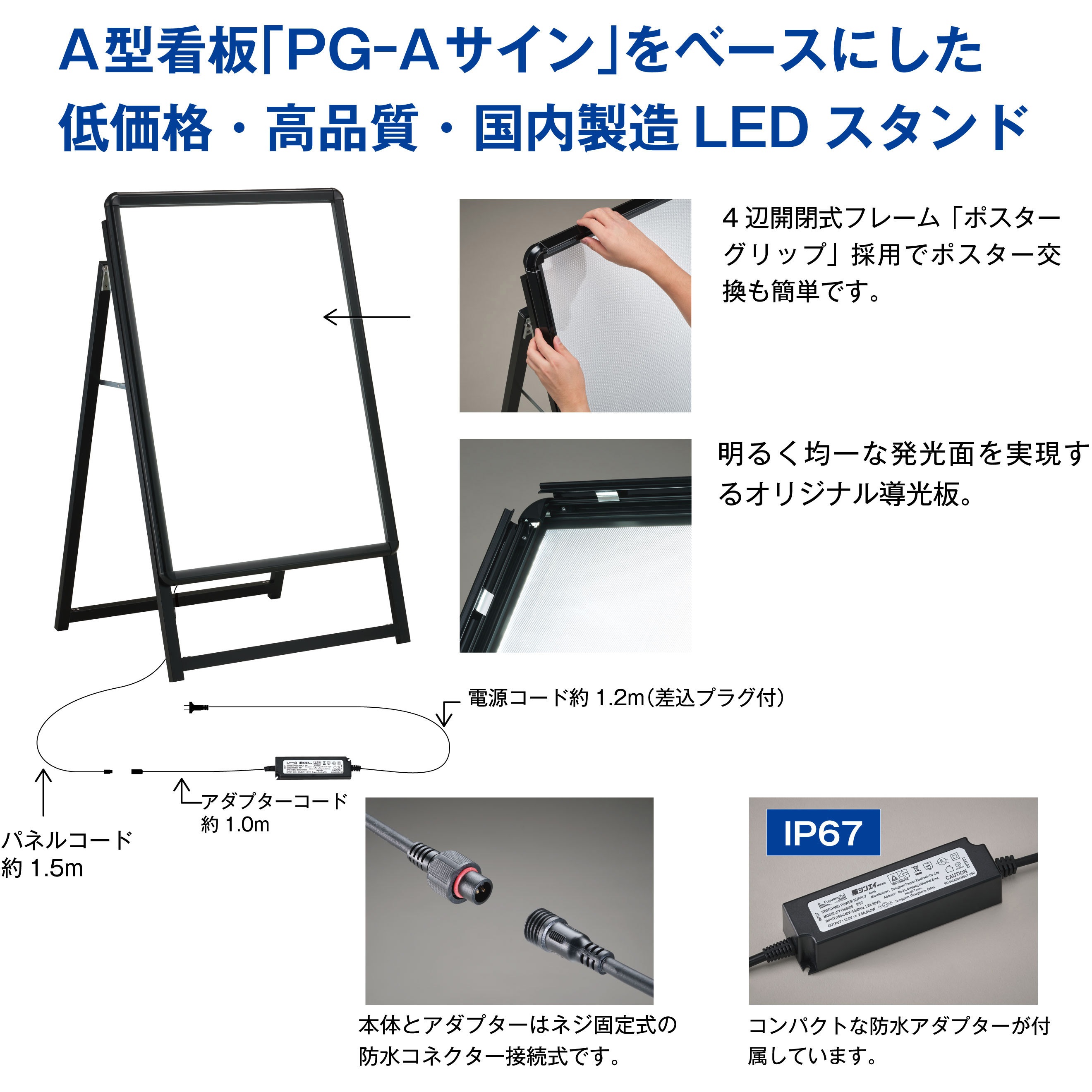 PGL-PRO-A1KP PGライトAサインPRO パックシート入仕様 シンエイ[店舗