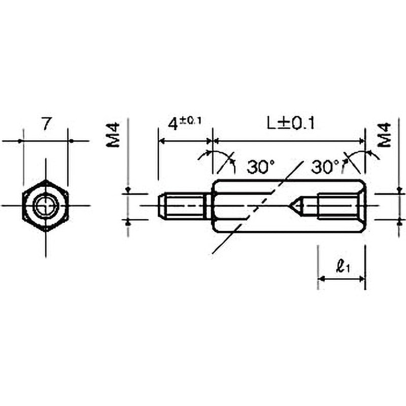 MSU-414-04 スペーサー(ステンレススペーサー) MSU-400-04シリーズ(M=4