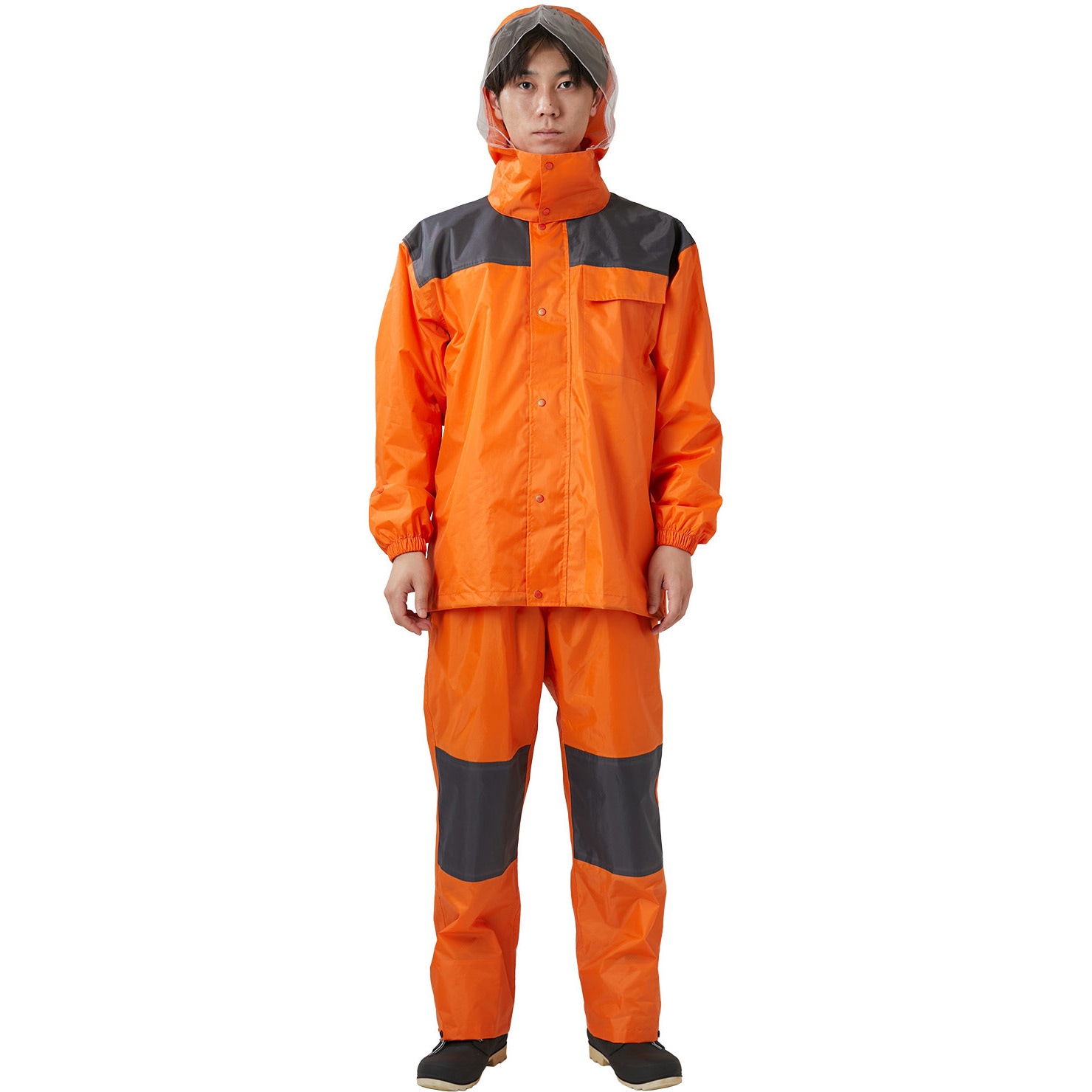 3420 アーマーライトレインスーツ 3420 カジメイク オレンジ色 サイズL