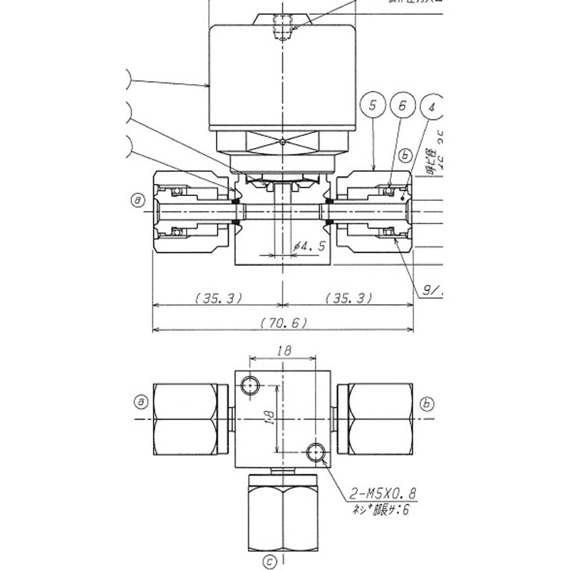 FPR-NDTB-71-6.35-2 自動グローブタイプ3方メタルダイヤフラムバルブ フジキン UJR継手 材質(本体)SUS316L 呼び径(B)6.35