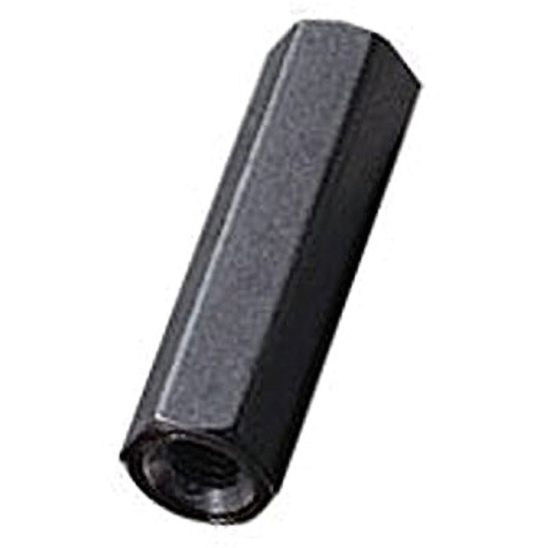 ASL-412BE アルミ スペーサー(六角・黒アルマイト処理) / ASL-BE 廣杉計器 両メネジ ねじ径M4 1袋(50個)