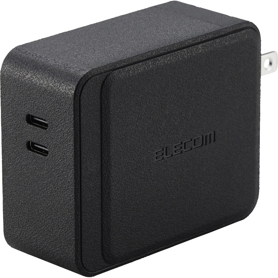 EC-C20LBK モバイルバッテリー コンセント一体型 5000mAh PD 最大45W 急速充電 出力(Type-C×2) 2台同時充電可 小型 1個 エレコム 【通販モノタロウ】