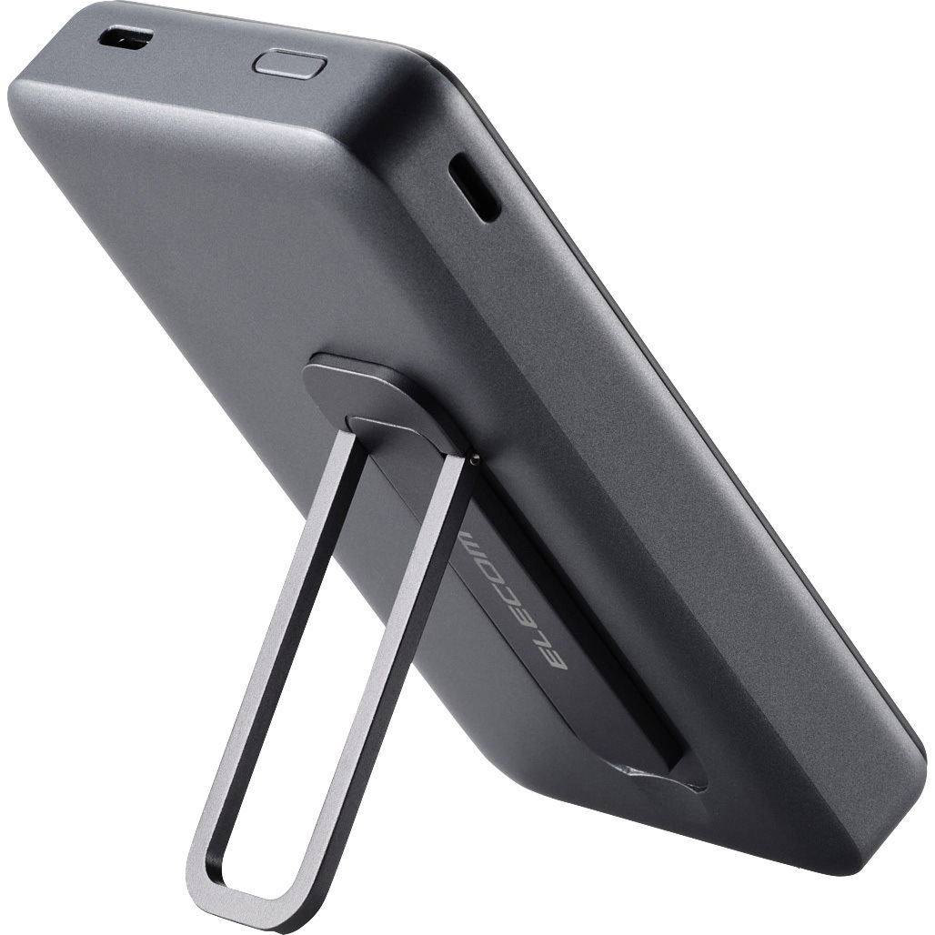 EC-C26BK モバイルバッテリー マグネット式 <ワイヤレス充電/USB充電 両対応> 10000mAh 大容量 入出力(Type-C ×2) 1個 エレコム 【通販モノタロウ】