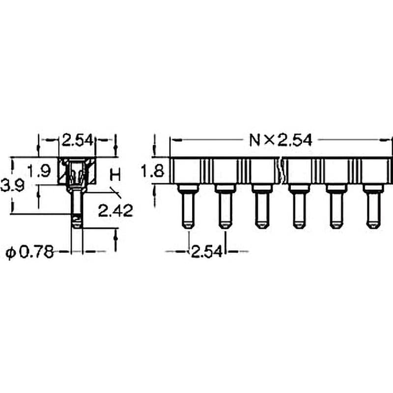 FRS-41024-07 ピンヘッダー(ソケット) FRS-41024-00 1袋(10個) 廣杉計器 【通販モノタロウ】