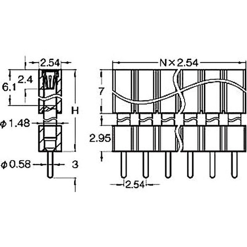 FRS-41375-03 ピンヘッダー(ソケット) FRS-41375-00 1袋(10個) 廣杉