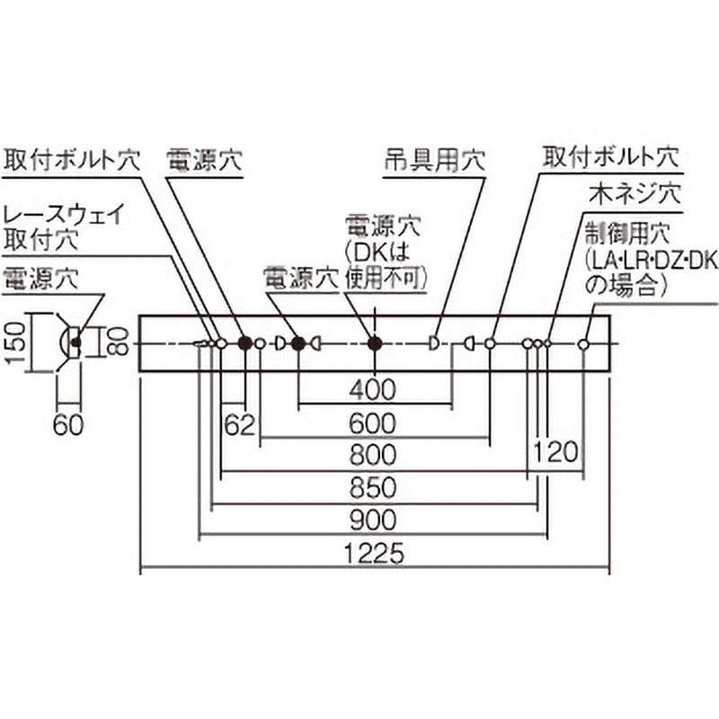 XFX400KENLE9 一体型LEDベースライト 反射笠 天井直付型 40形 一般