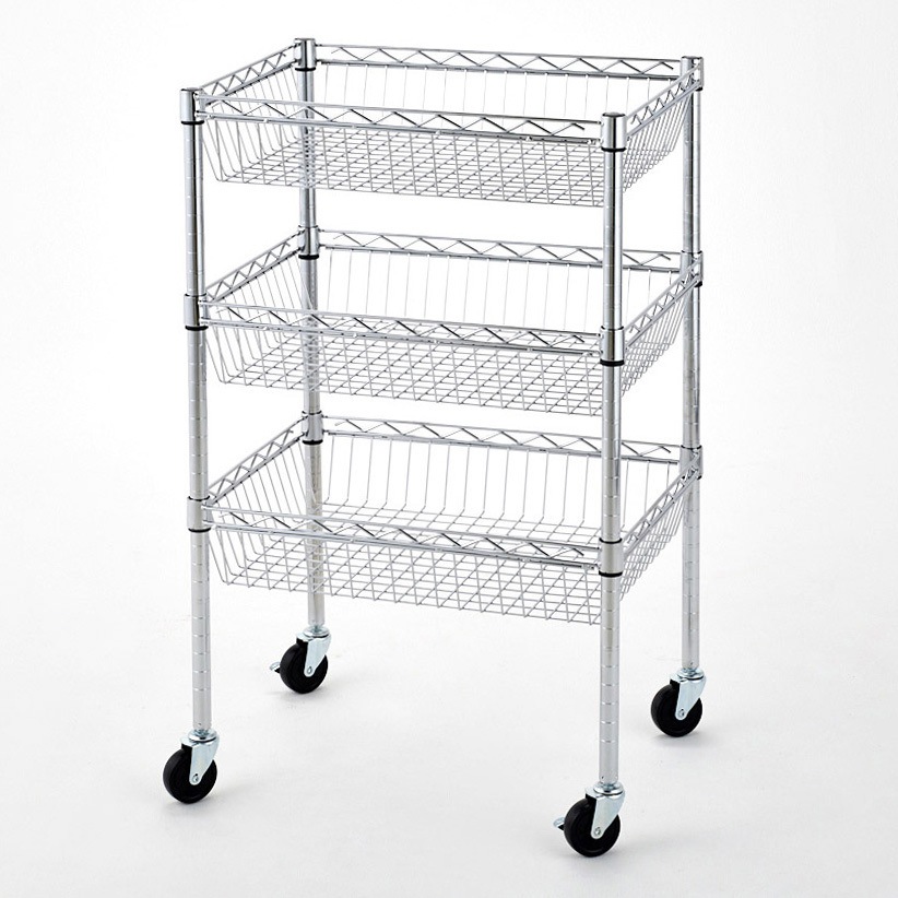 1537-134 シェルフワゴン 高さ98cm 3段展開 1台 ストア・エキスプレス