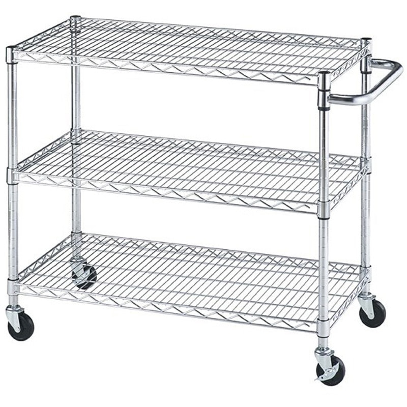 1536-3006 ワイヤーラック 高さ80cm サイドハンドル付き 3段展開 奥行45cmタイプ 1台 ストア・エキスプレス 【通販モノタロウ】