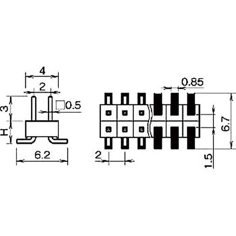PSM-220273-03 ピンヘッダー(ピン) PSM-220273-00(H=2.7) 1袋(50