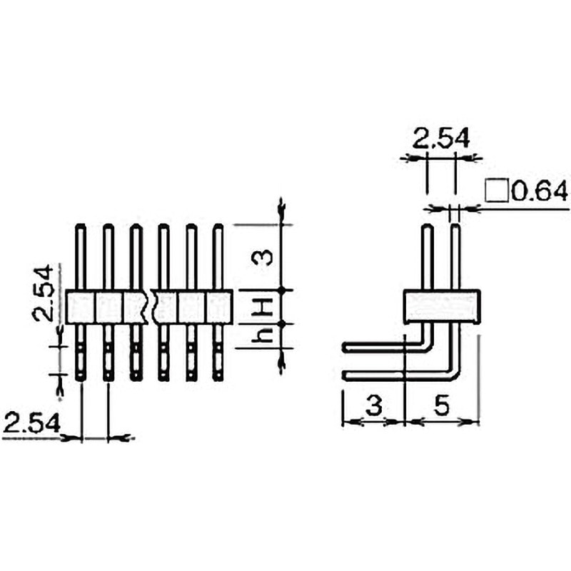 PSR-420153-24 ピンヘッダー(ピン) PCB取付穴径Φ1.02 PSR-420153