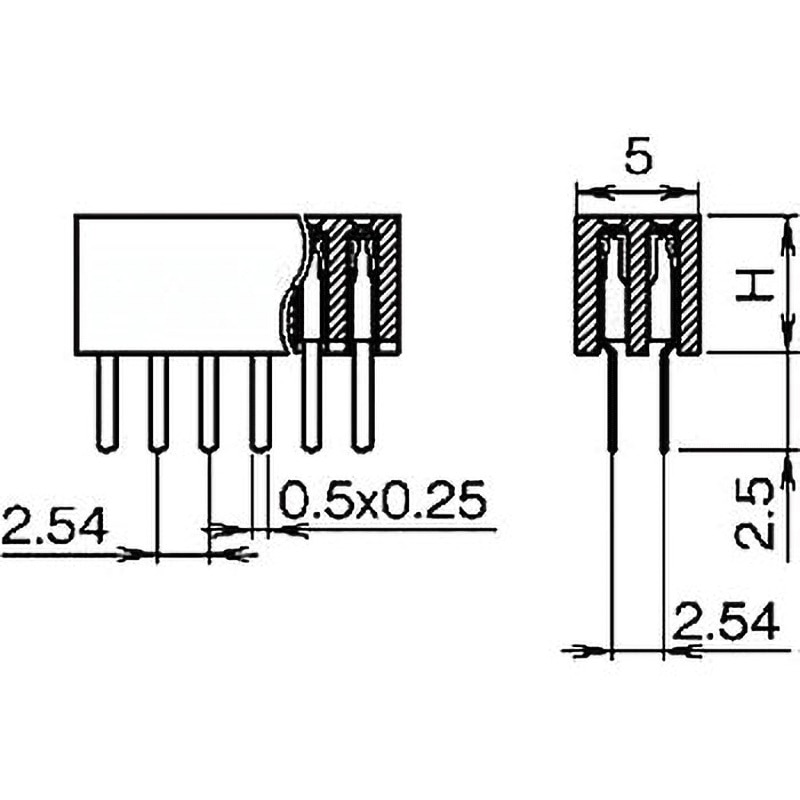 FSS-42035-05 ピンヘッダー(ソケット) PCB取付穴径Φ1.02 FSS-42035-00