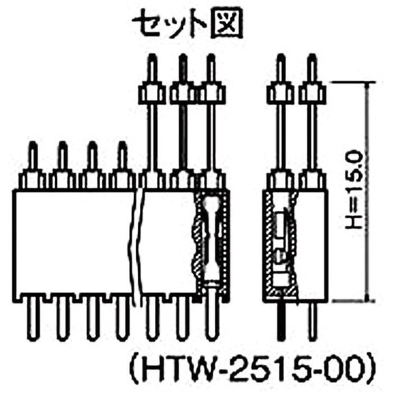 HTW-2515-11 基板用マウントパーツ(段重ね端子) HTW-2511-00，HTW-2515-00 廣杉計器 ピッチ2.5mm 1袋(10個) 6,061円